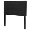 Quikfurn Twin Size Modern Black Fabric Box-stitch Upholstered Headboard