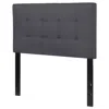Quikfurn Twin Size Modern Dark Grey Fabric Upholstered Panel Headboard