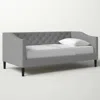 Quikfurn Twin Size Modern Grey Fabric Upholstered Button-tufted Daybed