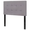 Quikfurn Twin Size Modern Light Grey Fabric Upholstered Panel Headboard