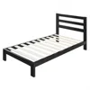 Quikfurn Twin Size Modern Metal Platform Bed Frame With Headboard And Wood Support Slats