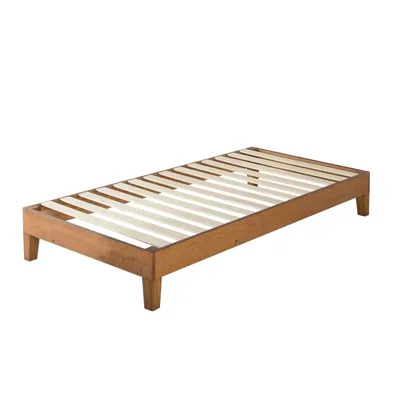 Quikfurn Twin Size Modern Solid Wood Platform Bed Frame In Natural