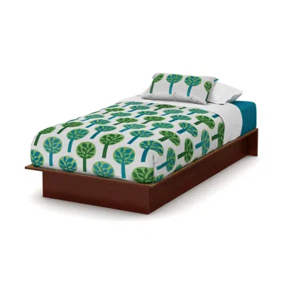 Quikfurn Twin Size Platform Bed Frame In Royal Cherry Wood Finish