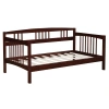 Quikfurn Twin Size Solid Wood Day Bed Frame In Espresso Finish