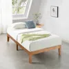 Quikfurn Twin Size Solid Wood Platform Bed Frame In Natural Wooden Finish