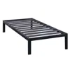 Quikfurn Twin Size Sturdy Black Metal Platform Bed Frame With Wide Steel Slats
