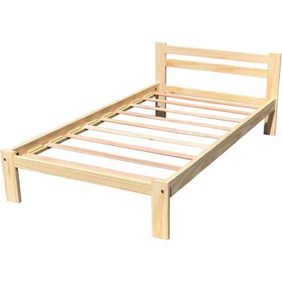 Quikfurn Twin Size Unfinished Solid Pine Wood Platform Bed Frame With Slatted Headboard