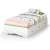 Quikfurn Twin Size White Platform Bed Frame With 3 Storage Drawers