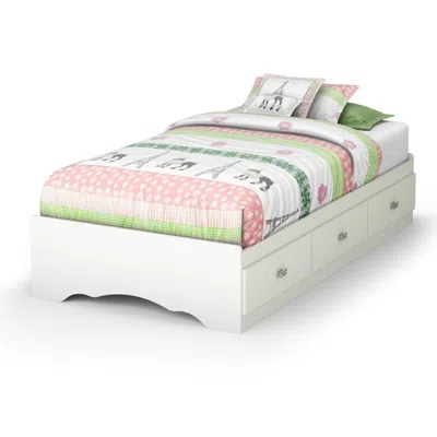 Quikfurn Twin Size White Platform Bed Frame With 3 Storage Drawers