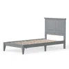 Quikfurn Twin Traditional Solid Oak Wooden Platform Bed Frame With Headboard In Grey