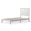 Quikfurn Twin Traditional Solid Oak Wooden Platform Bed Frame With Headboard In White