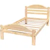 Quikfurn Twin Unfinished Solid Pine Wood Platform Bed Frame With Headboard And Footboard
