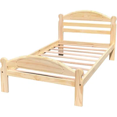 Quikfurn Twin Unfinished Solid Pine Wood Platform Bed Frame With Headboard And Footboard
