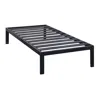 Quikfurn Twin Xl Heavy Duty Wide Slat Steel Platform Bed Frame In Black Metal Finish