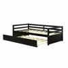 Quikfurn Twin/twin Dorm Style Trundle Daybed Platform Bed Frame In Espresso