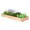Quikfurn Unfinished Cedar Wood Raised Garden Bed Planter 4-ft X 16-inch - Made In Usa