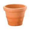Quikfurn Weathered Terracotta 12-inch Diameter Round Planter In Poly Resin