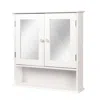 Quikfurn White 2-door Mirrored Medicine Cabinet With Open Shelf