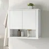 Quikfurn White 2 Door Wall Mounted Bathroom Storage Cabinet