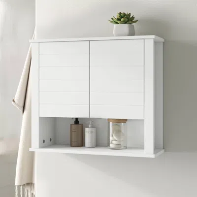 Quikfurn White 2 Door Wall Mounted Bathroom Storage Cabinet