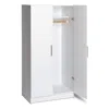 Quikfurn White 2-door Wardrobe Cabinet With Hanging Rail And Storage Shelf