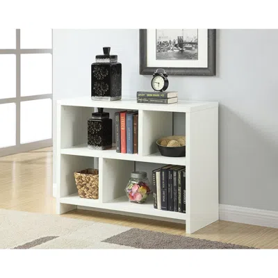 Quikfurn White 2-shelf Modern Bookcase Console Table
