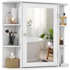 Quikfurn White 26 X 25 Inch Bathroom Wall Mirror Medicine Cabinet With Shelves