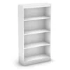 Quikfurn White 4-shelf Bookcase With 2 Adjustable Shelves