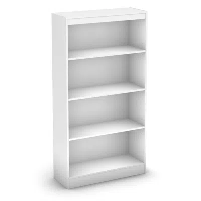 Quikfurn White 4-shelf Bookcase With 2 Adjustable Shelves