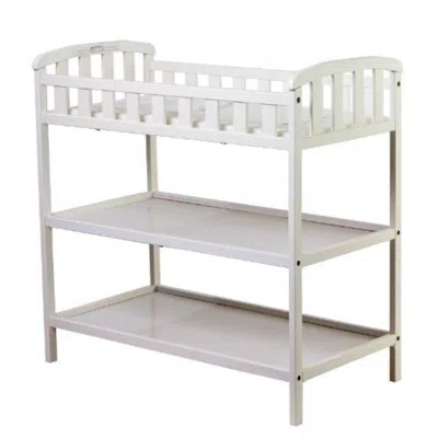 Quikfurn White Baby Diaper Changing Table With 1-inch Thick Changing Pad