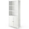 Quikfurn White Bathroom Linen Tower Towel Storage Cabinet With 3 Open Shelves