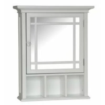 Quikfurn White Bathroom Medicine Cabinet With Mirror