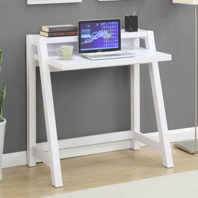 Quikfurn White Modern Minimalist Compact Laptop Computer Desk