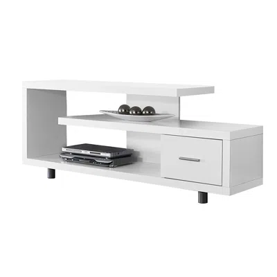 Quikfurn White Modern Tv Stand - Fits Up To 60-inch Flat Screen Tv