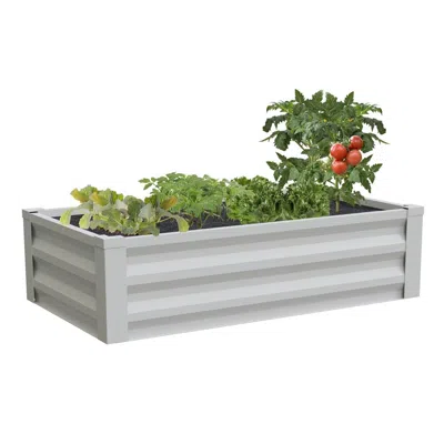 Quikfurn White Powder Coated Metal Raised Garden Bed Planter Made In Usa In Gray