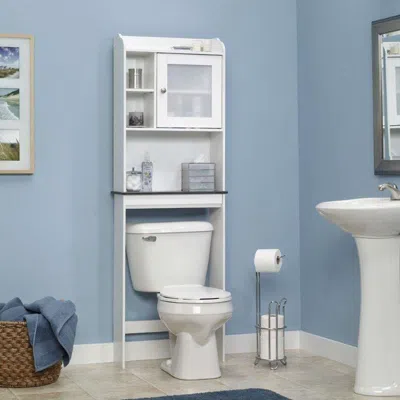 Quikfurn White Space Saving Over Toilet Bathroom Cabinet With 2 Adjustable Shelves