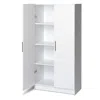Quikfurn White Storage Cabinet Utility Garage Home Office Kitchen Bedroom