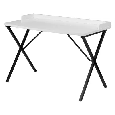 Quikfurn White Top Modern Student Teen Adult Writing Table Computer Desk