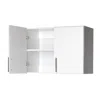 Quikfurn White Wall Cabinet With 2 Doors And Adjustable Shelf