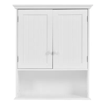 Quikfurn White Wall Mount Bathroom Cabinet With Storage Shelf