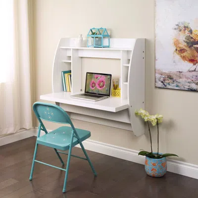 Quikfurn White Wall-mounted Modern Space Saving Laptop Computer Desk
