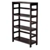 Quikfurn Wide 3-shelf Modern Shelving Unit In Espresso Wood Finish