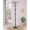 Quikfurn Wood And Metal Coat Rack Hat Stand With Hooks On Top And Middle