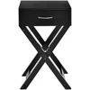 Quikfurn X-shape 1 Drawer Nightstand End Side Table Storage In Black