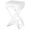 Quikfurn X-shape 1 Drawer Nightstand End Side Table Storage In White