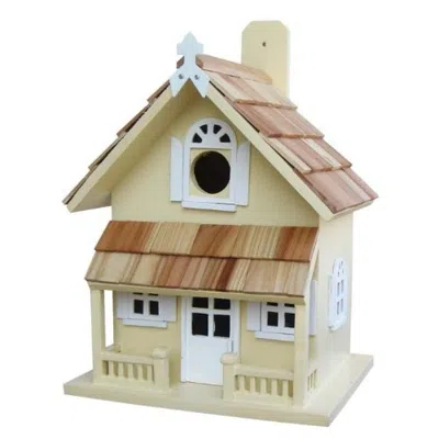 Quikfurn Yellow Victorian Cottage Wood Outdoor Birdhouse