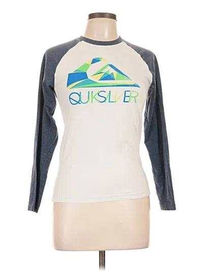 Pre-owned Quiksilver 3/4 Sleeve T-shirt In Silver