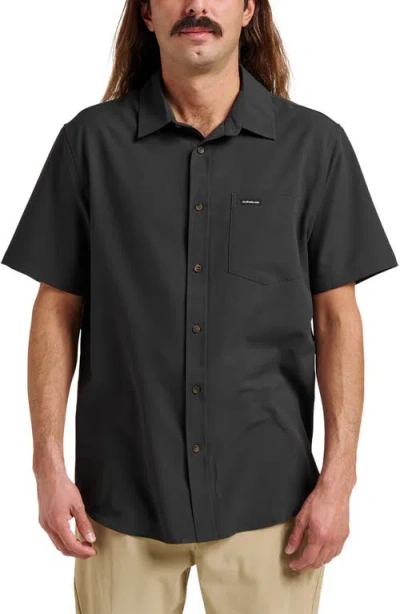 Quiksilver Allport Classic Short Sleeve Performance Button-up Shirt In Black