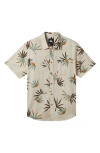 Quiksilver Apero Classic Fit Print Short Sleeve Button-up Shirt In Peach Parf