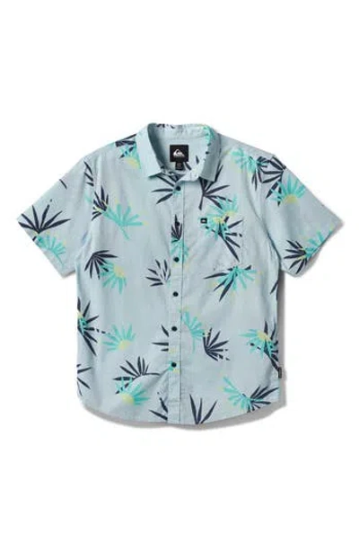 Quiksilver Apero Classic Fit Print Short Sleeve Button-up Shirt In Ice Flow Apero Classics Ss